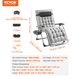 Zero Gravity Recliner Cushion Footrest and Cupholder