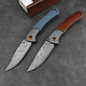 Damascus Steel  Crooked River Folding Knife